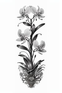 Orchids In Black And White