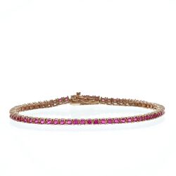 Bracciale Arg925 Rosa Zirconi Rossi 18