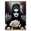 Arazzo Goth Lady Al Cimitero By The Imaginarium Archives. Prodotto Artigianalmente Su Richiesta