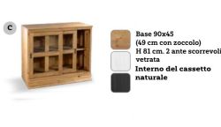 Base Per Libreria Con 2 Ante Vetrata e l