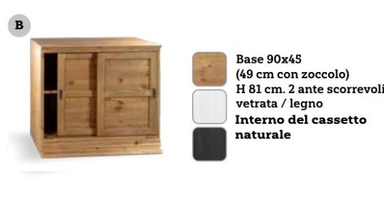 Base Per Libreria 2 Ante Scorrevoli Legn