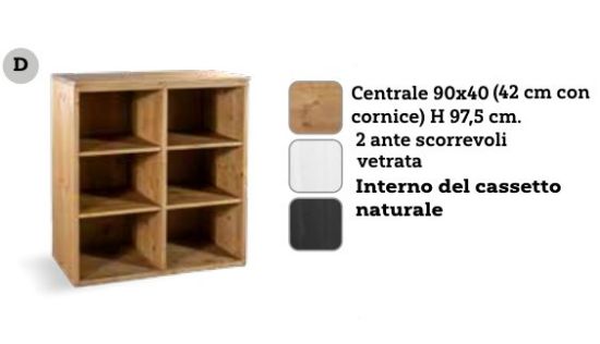 Parte Centrale Per Libreria Vano a Giorn